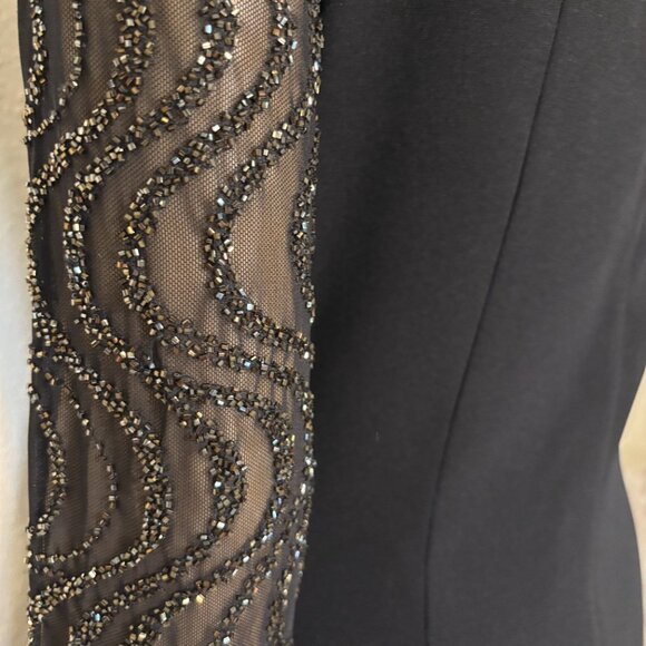 Daymor Couture Black Long Sleeve Lace Illusion Neckline Gown - Size 10 - Picture 6 of 6